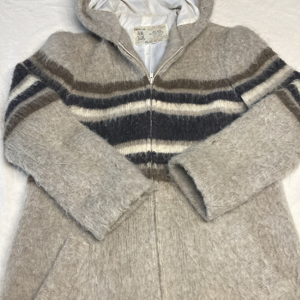 Cozy Gray and Brown Teddy Jacket with Stand-Up Collar